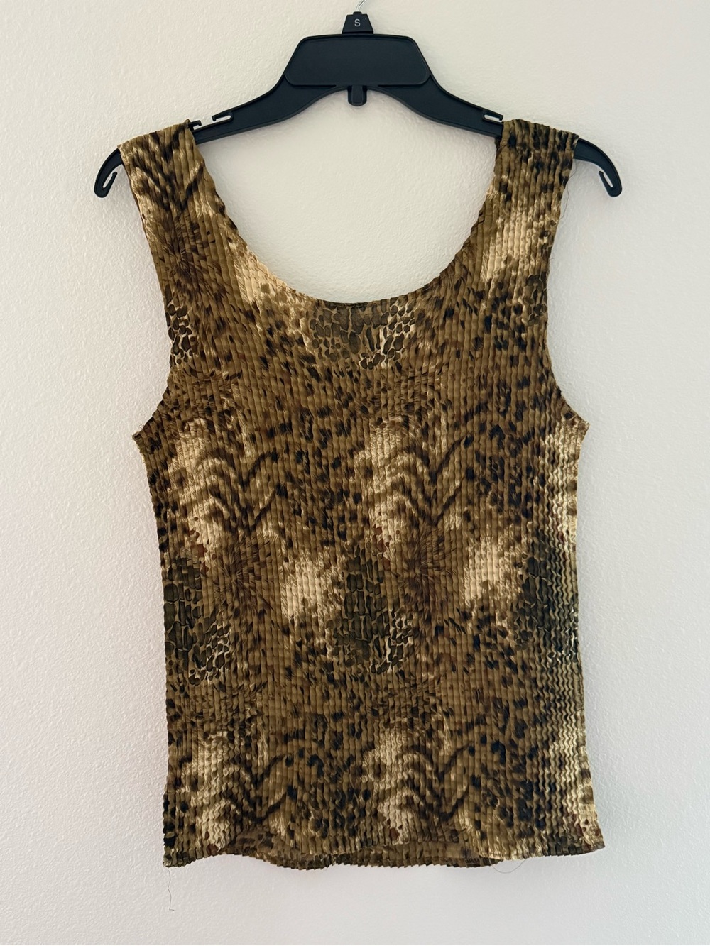 Sleeveless Snake Print Ribbed Tank Top - XL